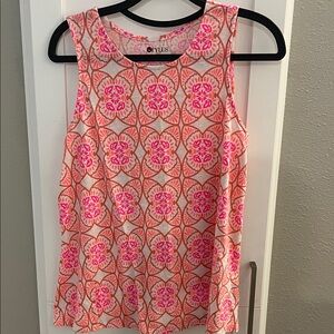 STYLUS Vibrant Pink and Orange Floral Tank Top